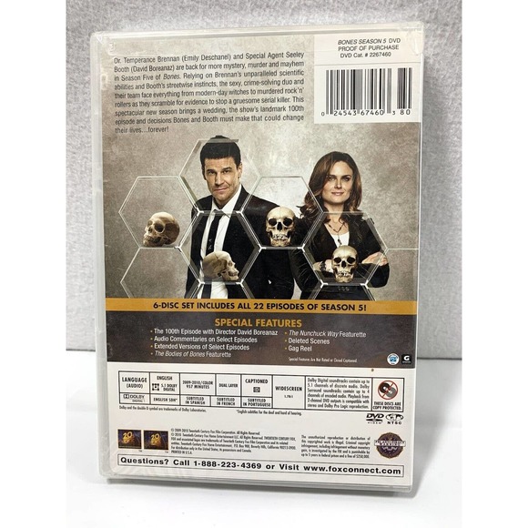 Bones Season 5 Brand New DVD 6 Disc Set Sealed Package 22 Episodes - Picture 2 of 6